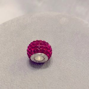 Sparkle Life Sparklies: Pink Swarovski Crystal Silver Charm